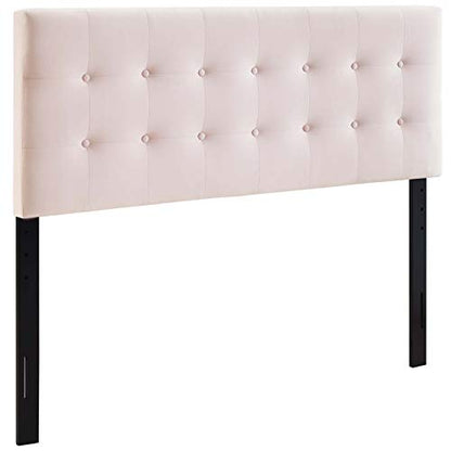 Modway Emily Queen Biscuit Tufted Performance Velvet Headboard, Pink - color: Pink, size: Queen