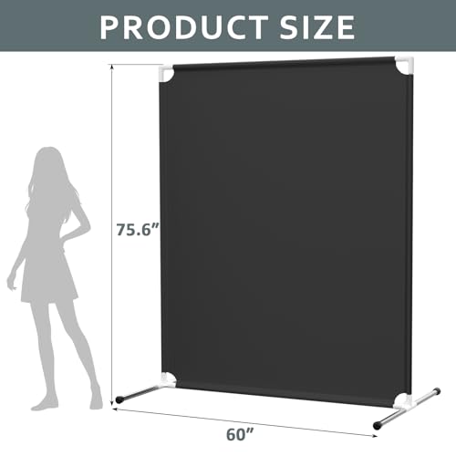 Room Divider for Privacy Protection，Black - color: Black