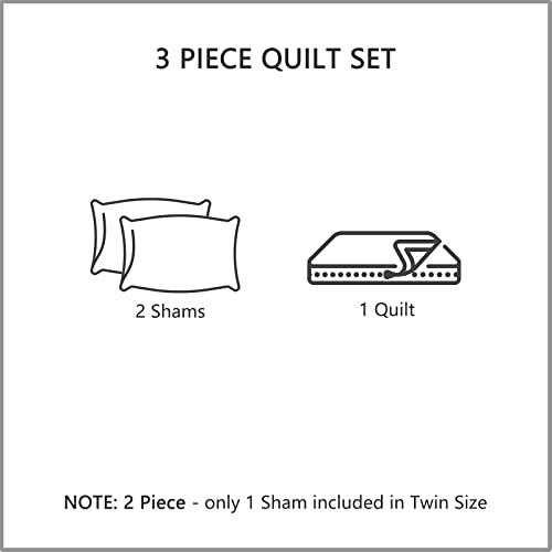 CHIXIN Boho Quilt Queen Size - Bohemian Chic Medallion Design - Lightweight Bedspread Coverlet Set, Ultrasonic Quilting Mandala Bedding Cover for All Season, 3 Piece, Aqua Blue - color: Skyblue/Wheat/White, size: Full/Queen(90"x92")