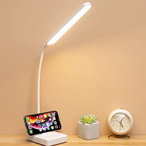 Cordless LED Desk Lamp Rechargeable 2000mAh Battery 3 Colors 6 Brightness Dimmable Foldable Eye-Caring Table Lamp White