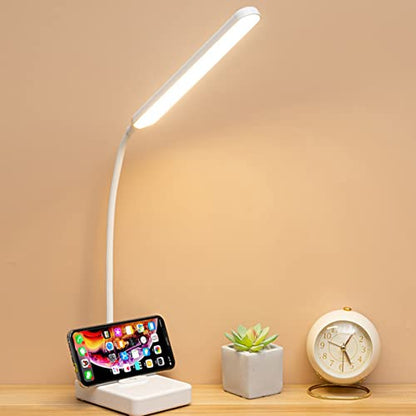 Cordless LED Desk Lamp Rechargeable 2000mAh Battery 3 Colors 6 Brightness Dimmable Foldable Eye-Caring Table Lamp White