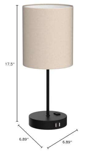 Lynnoland Set of 2 Touch Beige Table Lamps with 2 USB Ports & AC Outlet, 3-Way Dimmable Bedside Nightstand Lamps for Living Room Nursery Office Bedroom, 800 Lumens 2700K Warm Bulbs Included - color: (2 Pack)Beige Linen & Matte Black(Base)-2700K Bulbs Incl