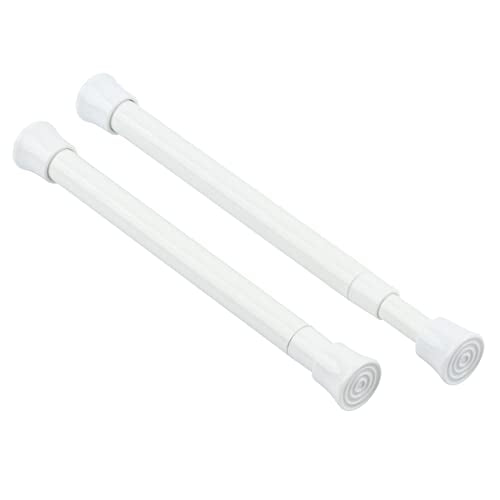 KXLife Small Spring Tension Curtain Rod 7.5 to 11.5 Inch, 2 Pack, White | Adjustable Short Tension Rod, Tension Mounted No Drill, Fit for Narrow Window, Sidelight, Cupboard Dividers - color: White-2 Pcs, size: 7.5-11.5 Inch