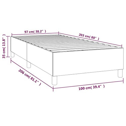 Twin XL Bed Frame with Box Spring, Upholstered Fabric Platform Base, Sturdy Plywood Slats, Dark Gray, Modern Bedroom Furniture for Dorms and Guest Rooms - size: Twin XL