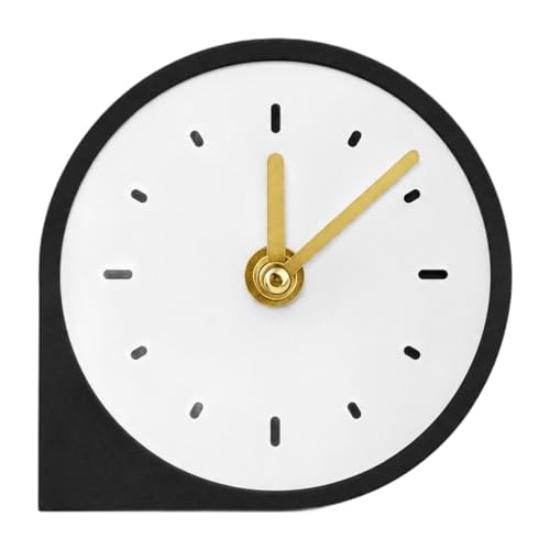 Desk Clock Acrylic Minimalist Tabletop Clock Silent Function Modern Home Decor Creative Design Suitable for Bedroom Living Room Workspace, Black - color: Black