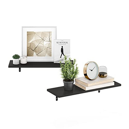 Furinno Rossi Floating Shelves for Wall Set of 6, 23-Inch Wall Shelf, Floating Shelf, Wall Mounted Shelves, for Bathroom, Bedroom, Living Room, Espresso - color: Espresso