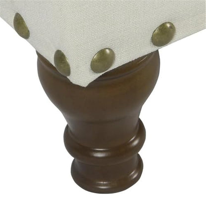 HomePop 42" Storage Bench with Nailhead Trim - Cream - color: Cream
