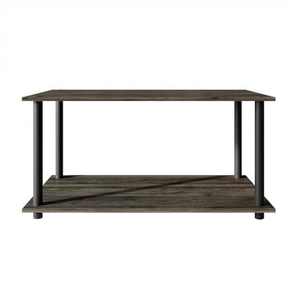 Coffee Table with Open Storage Shelf, Modern Design, Dark Grey - color: Dark Grey