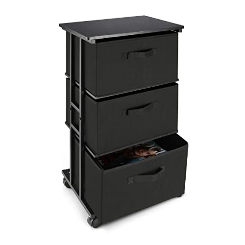 MAX Houser Dresser Storage with 3 Drawers, Fabric Dresser Tower, Vertical Storage Unit for Bedroom, Closet, Office, Black - color: Black5