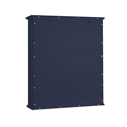 TaoHFE Blue Bathroom Over The Toilet Storage Cabinet | Wall Medicine Cabinet Organizer With 2 Door Adjustable Shelves,Wooden Modern Bathroom Shelves Wall Mounted Laundry Room - color: Blue