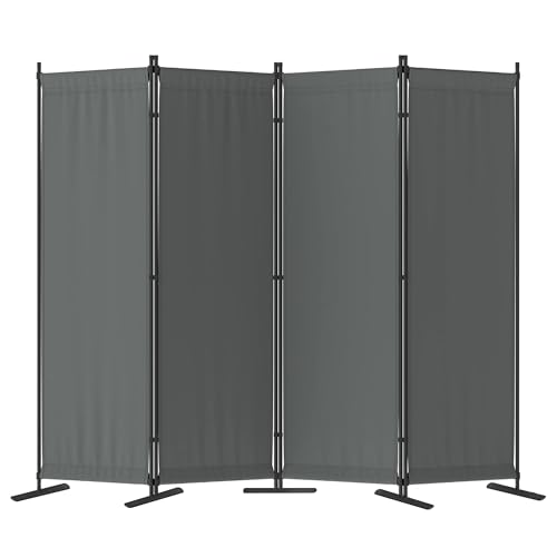 Morngardo Room Divider, Folding Privacy Screens, 4 Panel Room Partitions, 88" Foldable Wall Dividers, Portable Separating for Home Office Bedroom Dorm Decor (Grey) - color: Grey, size: 88'W - 4 Panels