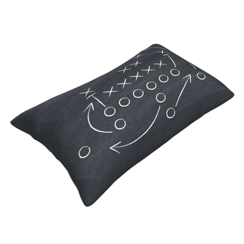 American Football Throw Pillow Covers Tactics Chalk Blackboard Drawing Lumbar Pillow Cover 12x20 Inch Set of 2 Soccer Theme Pillowcase Rectangle Cushion Cases for Bed Sofa - color: Black, size: 20" x 12" (Pack of 2)