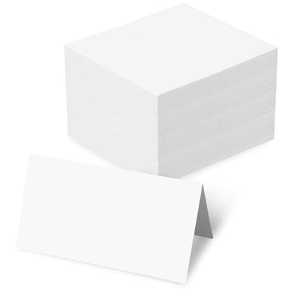 Name Place Cards for Table Setting 100 PCS Table Name Cards Printable Weddings Place Card for Food Buffet White Names Card for Table-Setting Blank Tent Place-Cards for Banquets Dinner Parties Seating