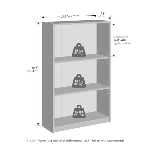 Furinno Reed Closet Organizers and Storage, 3-Tier Closet Organizer, Open Shelf Closet Storage, for Wardrobe, Bedroom, Living Room, White - color: White, size: 3-Tier Adjustable