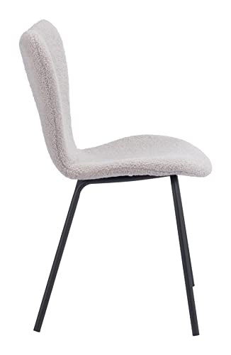 Zuo Thibideaux Dining Chair (Set of 2) Light Gray, Gray Dining Chair, Stackable for Space Saving Storage, Plywood, Indoor Dining, 20.1" W x 20.1" D x 32.7" H