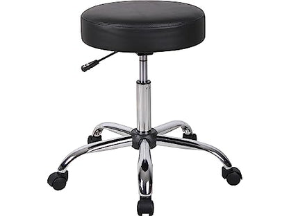 Boss Office Products Antimicrobial Vinyl Medical Spa Stool in Black - color: Black, style: No Back Cushion
