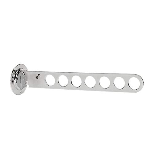 Drying Rack Clothing Foldable for Laundry Room with Swing Arm Holder, Wall Mounted Clothes Drying Organizer Rack Garment Hooks Aluminium Retractable Folding Indoor Wall Mounted Hanger Space Saver - size: 7 Hole