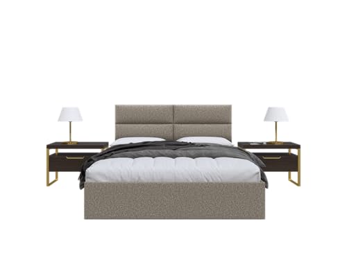 Vänt Wall Mounted Headboard Panels, Queen/Full, Faux Merino Wool Brown - color: Faux Merino Wool Brown, size: 30"