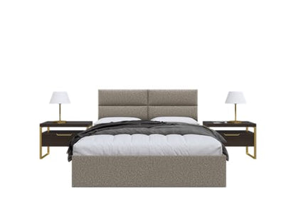 Vänt Wall Mounted Headboard Panels, Queen/Full, Faux Merino Wool Brown - color: Faux Merino Wool Brown, size: 30"