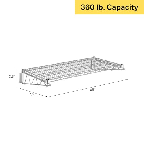 24" x 48" Chrome Wire Wall Mount Shelf - color: Chrome, size: 24" x 48"