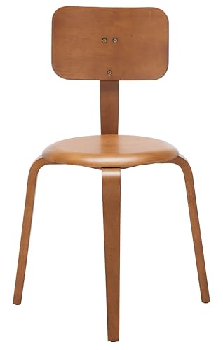 SAFAVIEH Home Collection Luella Walnut Stackable Dining Chair Set of 2 - color: Walnut