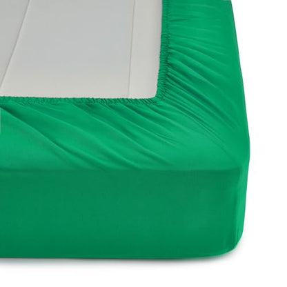 Amazon Basics 7-Piece Soft, All-Season Microfiber Kid's Bed-in-a-Bag Bedding Set with Comforter, Sheets, Pillow Shams and Pillowcases, Full/Queen, Solid Green - color: Green, size: Full/Queen