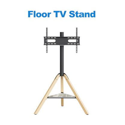 Floor TV Stand for 40-75 Inch TVs, Corner TV Stand | Tripod TV Stand with Sintered Stone Shelving,Swivel, Holds up to 88Lbs,Max VESA 600x400mm,VC-Z1618.