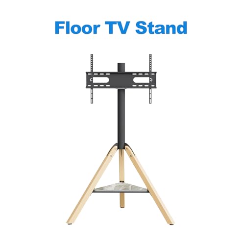 Floor TV Stand for 40-75 Inch TVs, Corner TV Stand | Tripod TV Stand with Sintered Stone Shelving,Swivel, Holds up to 88Lbs,Max VESA 600x400mm,VC-Z1618.