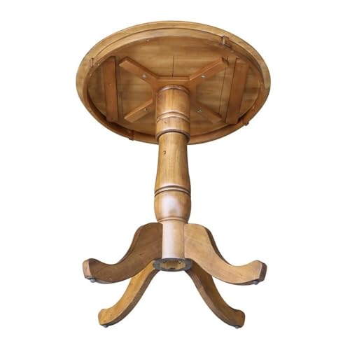 Whitewood Industries International Concepts Round Top Pedestal Table, Pecan - color: Pecan