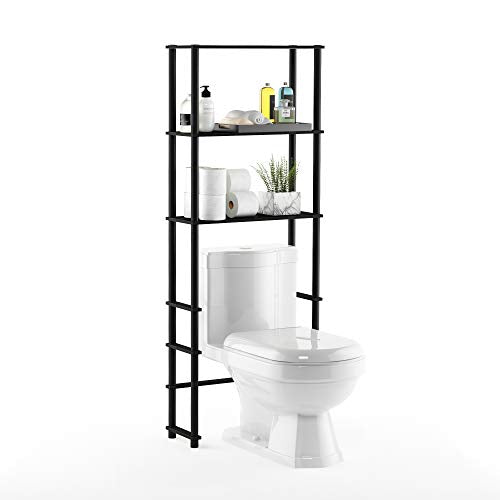 Furinno Turn-N-Tube with 3 Shelves Toilet Space Saver, Espresso/Black - color: Espresso/Black, style: Basic Rack