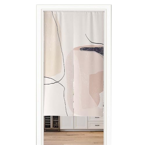 Room Divider Curtain for Doorway Use, Door Curtain Panel for Partition, Privacy Curtain for Doorway, Blackout Door Curtain Panel, Adjustable Tension Rod Mounting, Easy Setup - color: L, size: 26x35in
