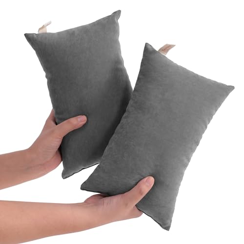 NTBAY Tiny Pillows, Set of 2, 7"x11", Dark Grey | Mini Microfiber Pillows with Down-Alternative Fill, 2 Pack 7 x 11 Inch Pillows for Small Cases, Travel, Crafts, and Decor - color: Dark Grey, size: 11"x7"