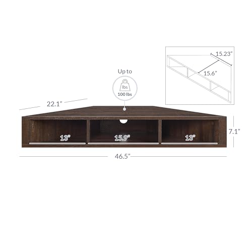 BELLEZE 47" Russel TV Stand & Entertainment Center - Espresso | Modern Style,Wall-mounted Storage Shelf,Fit TV up to 46",Living Room Dining Room - color: Espresso, style: Russel