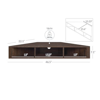 BELLEZE 47" Russel TV Stand & Entertainment Center - Espresso | Modern Style,Wall-mounted Storage Shelf,Fit TV up to 46",Living Room Dining Room - color: Espresso, style: Russel
