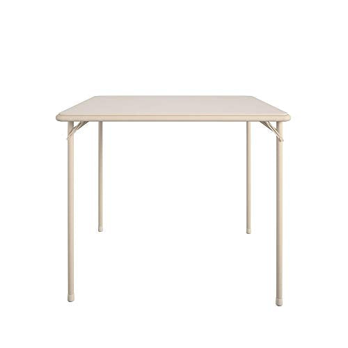 COSCO 34" Square Vinyl Top Folding Card Table, Antique Linen - color: Antique Linen