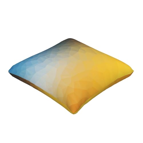 Yellow and Blue Throw Pillow Covers Abstract Polygon Style Pillow Cover 20x20 Inch Set of 2 Fractal Gradient Geometric Art Pillowcase Square Cushion Cases for Couch Bed Sofa - color: Blue Yellow, size: 20" x 20" (Pack of 2)