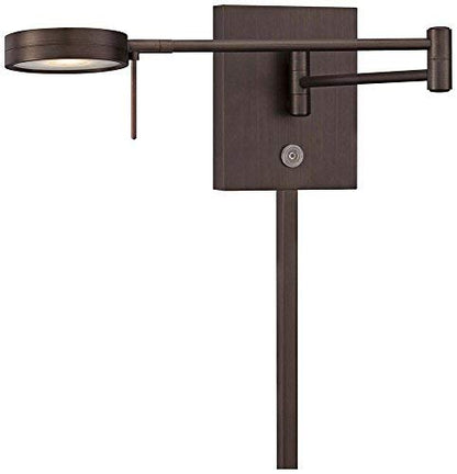GEORGE KOVACS P4308-647 George's Reading Room LED Swing Arm Wall Lamp, 1-Light, 8 Total Watts, 6.25-in H x 13.75-in W, Copper Bronze Patina - color: Copper Bronze Patina