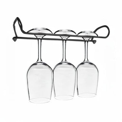 10 Inch Wine Glass Rack Under Cabinet Shelf Stemware Storage Hanging Hanger Organizer Glasses Holder with Drying Under Counter Metal for Kitchen and Bar Set of 2 Black - size: set of 2 black, style: Double Opening
