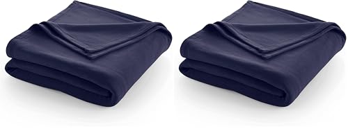 King Size Comfy Supersoft Fleece Blanket – All-Season Light Weight Throw Blanket Luxuriously Soft Throw Blanket for Couch and Sofa Machine Wash Navy (Pack of 2) - color: Navy, size: King (Pack of 2)