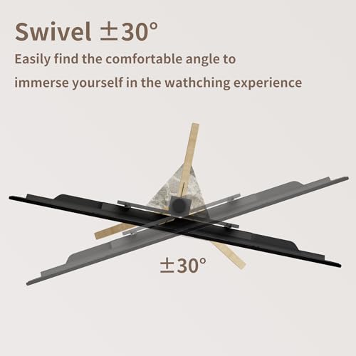 Floor TV Stand for 40-75 Inch TVs, Corner TV Stand | Tripod TV Stand with Sintered Stone Shelving,Swivel, Holds up to 88Lbs,Max VESA 600x400mm,VC-Z1618.