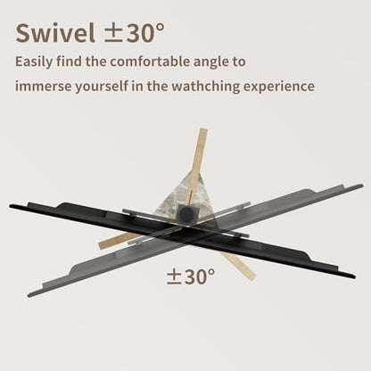 Floor TV Stand for 40-75 Inch TVs, Corner TV Stand | Tripod TV Stand with Sintered Stone Shelving,Swivel, Holds up to 88Lbs,Max VESA 600x400mm,VC-Z1618.
