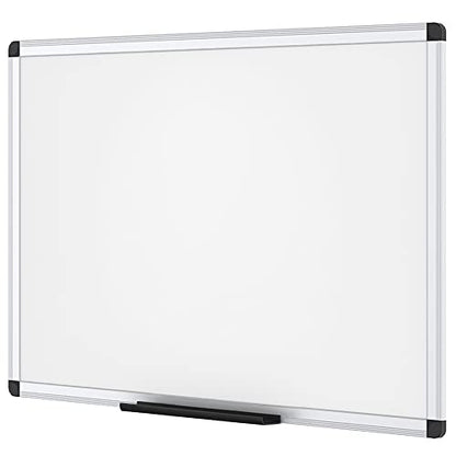 VIZ-PRO Dry Erase Board/Magnetic White Board, 48 X 32 Inches, Silver Aluminium Frame - size: 48"W x 32"H