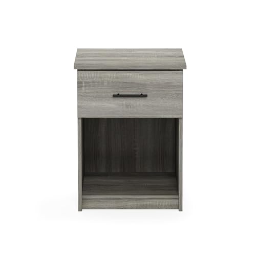 Furinno Tidur Nightstand, French Oak Grey - color: French Oak Grey, style: 1-Pack Handle