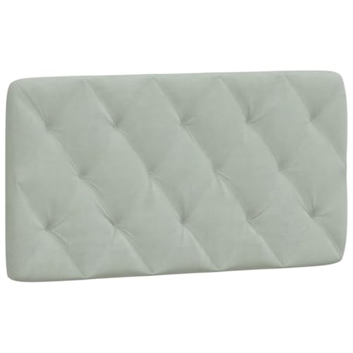 Velvet Headboard Cushion 39.4 Inch Wall Mounted Upholstered Bed Backrest Pillow for Reading Reading Support Light Gray