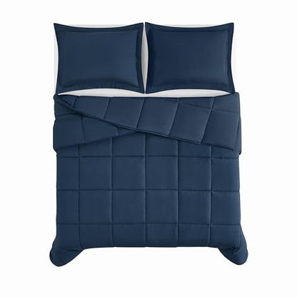 TRULY SOFT Everyday Reversible Dark Blue Full/Queen 3 Piece Comforter Set - color: Dark Blue, size: Queen