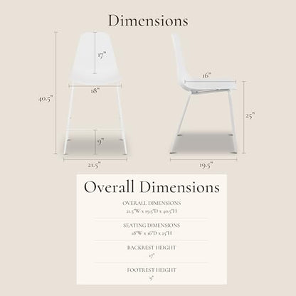 Poly & BARK Isla Bar Stools Set of 3 – Counter Height Bar Stool for Kitchen – Set of Counter Stools – Indoor/Outdoor Barstools – Modern Kitchen Bar Stools - White - color: White, style: Isla Counter Stool Set of 3