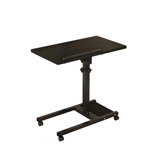 TigerDad Mobile Adjustable Height Laptop Stand PC Computer Portable Notebook Swivel Laptop Desk Rolling Table Desk Cart Tiltable with Wheels Casters& Mouse Pad Table - color: Dekuwood