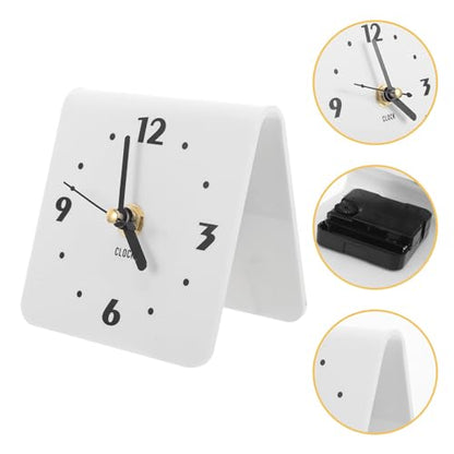 Silent Acrylic Table Clock Modern Minimalist Battery Operated Desk Clock for Bedrooms Smooth Sweeping Hand for Light Sleepers and Couples