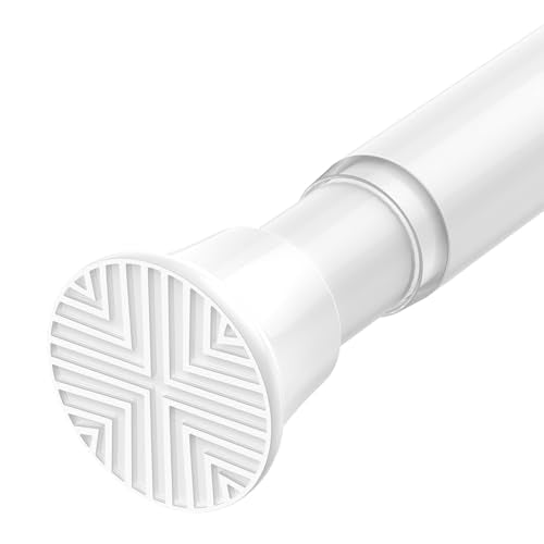 Curtain Rods for Windows 30-77Inch Tension Curtain Rod for Windows | White Curtain Rod No Drilling Spring Rod Adjustable Curtain Rods for Doorway,Closets,Kitchen,Windows - color: White, size: 30" to 77"-1Pcs