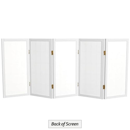 2 ft. Short Desktop Window Pane Shoji Screen - White - 5 Panels - color: White, size: 5 Panel